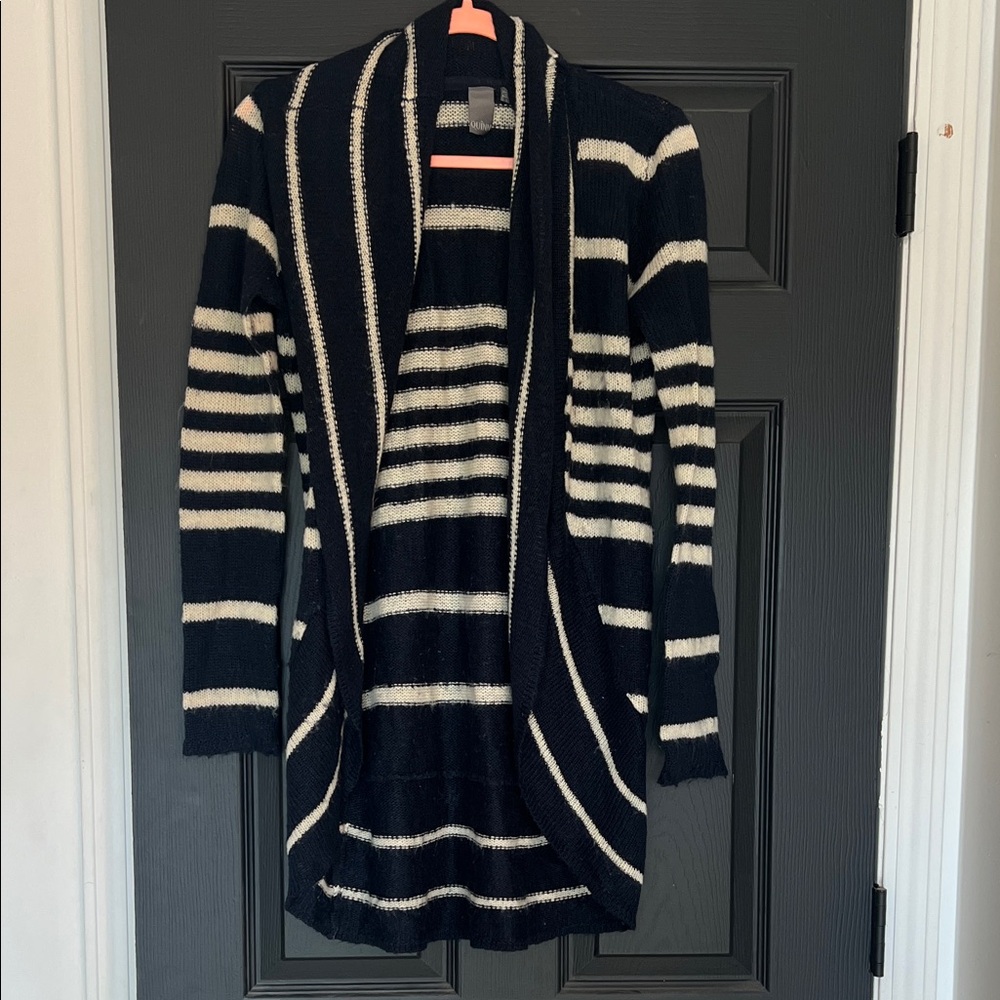 Striped Navy and White Women's Sweater